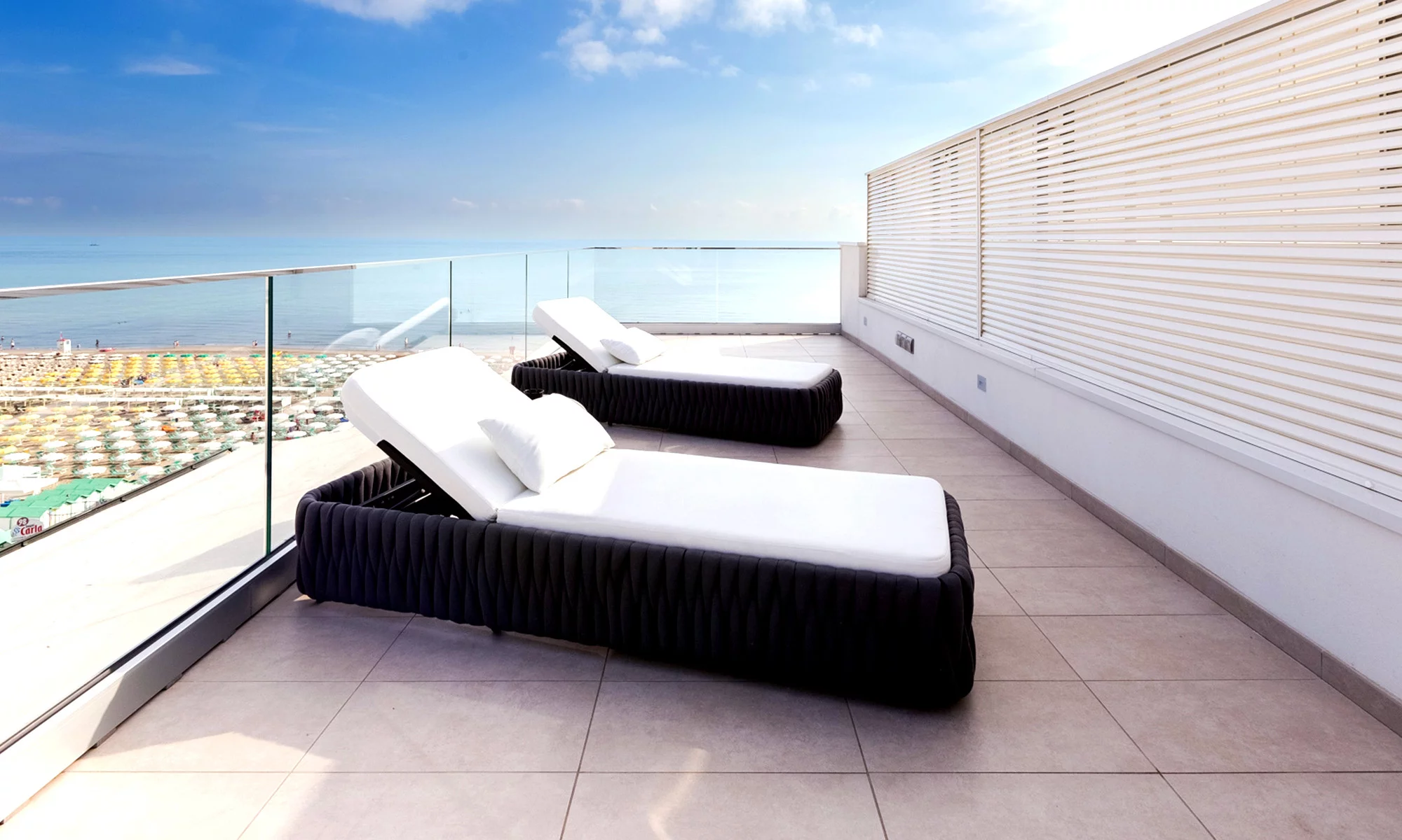 Terrasse avec vue sur la mer Adriatique